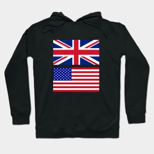 USA and Uk Flag Hoodie